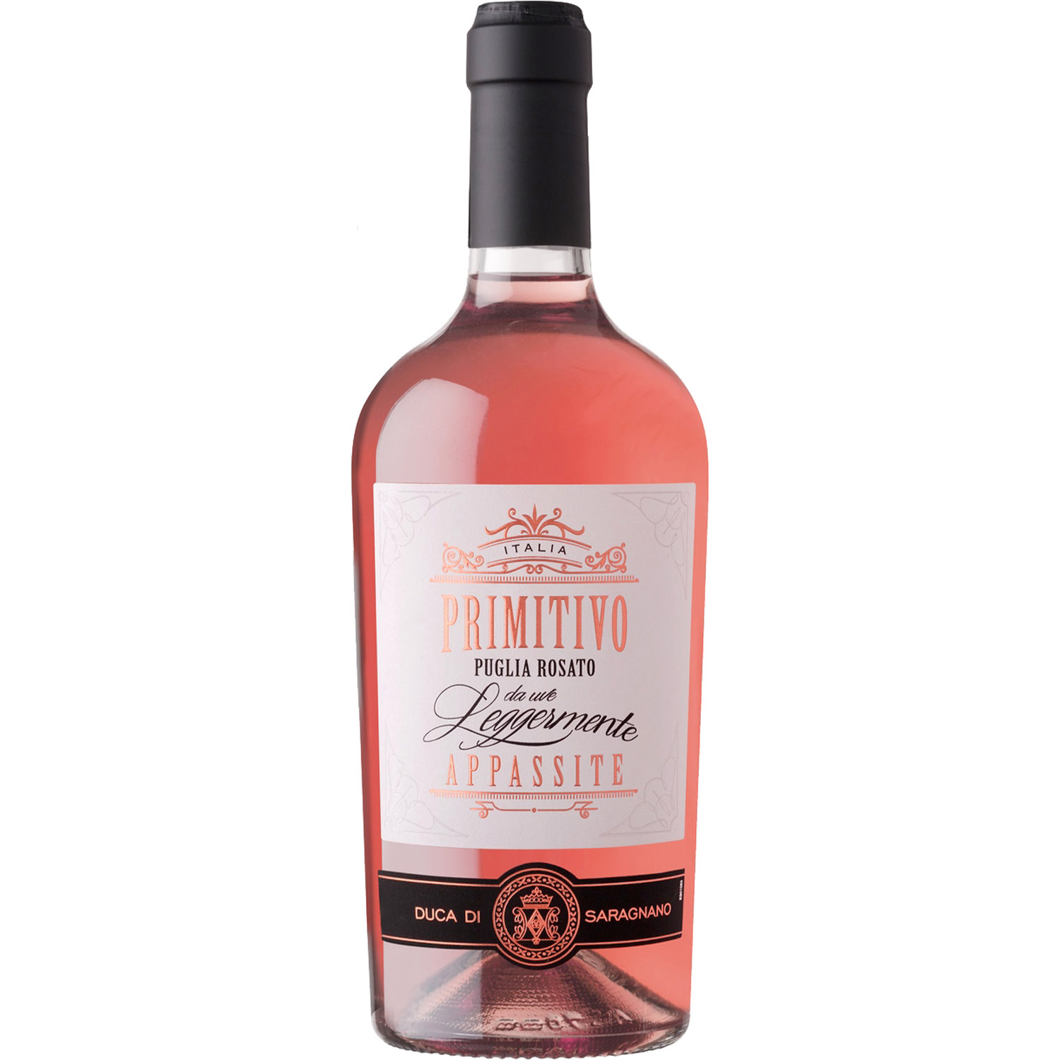 Вино Duca Di Saragnano Da Uve Leggermente Appassite Primitivo Rosato Puglia IGT рожеве напівсухе 075 л - фото 1