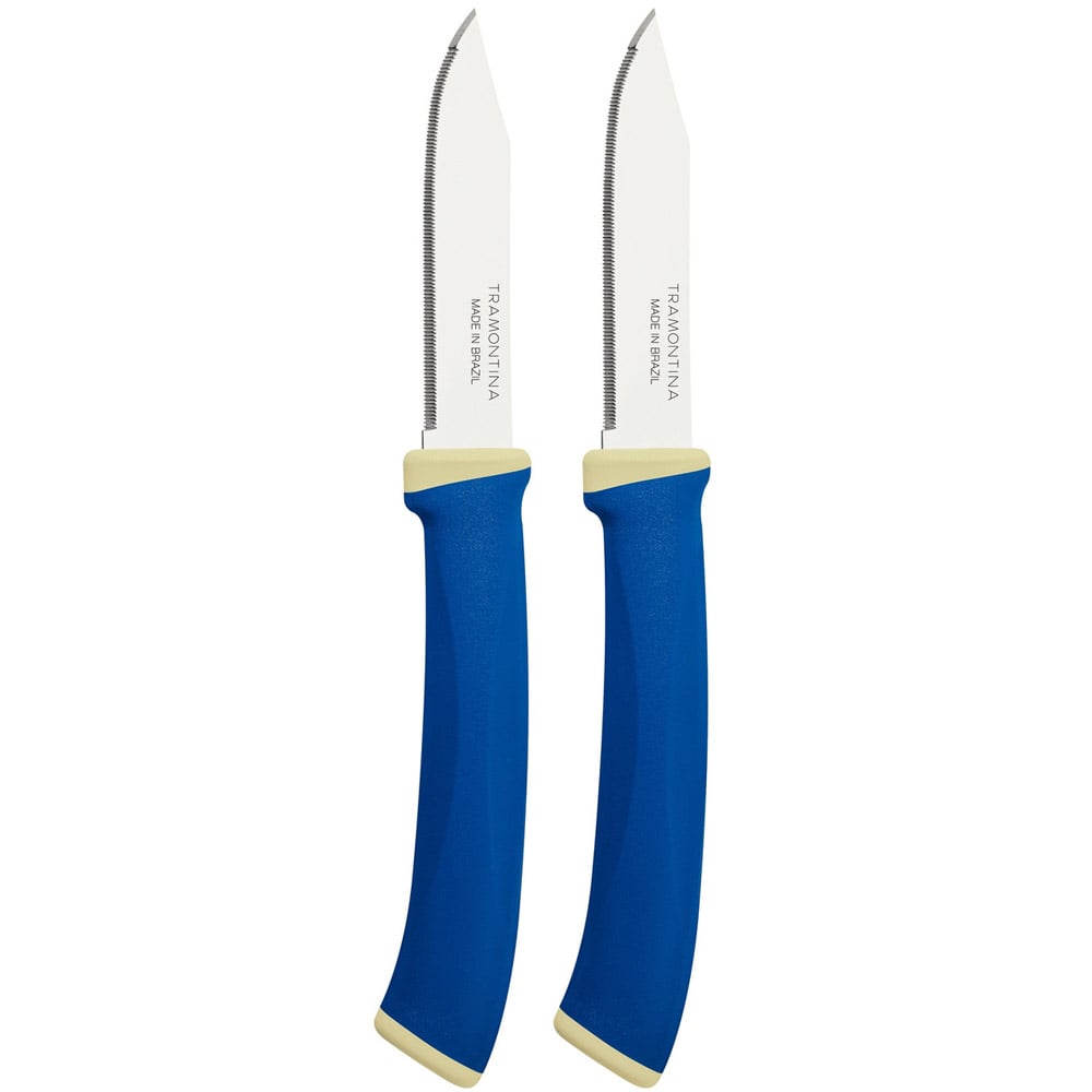 Набор ножей Tramontina Felice для овощей, зубчатый, синий, 7,6 см (23491/213) - фото 1