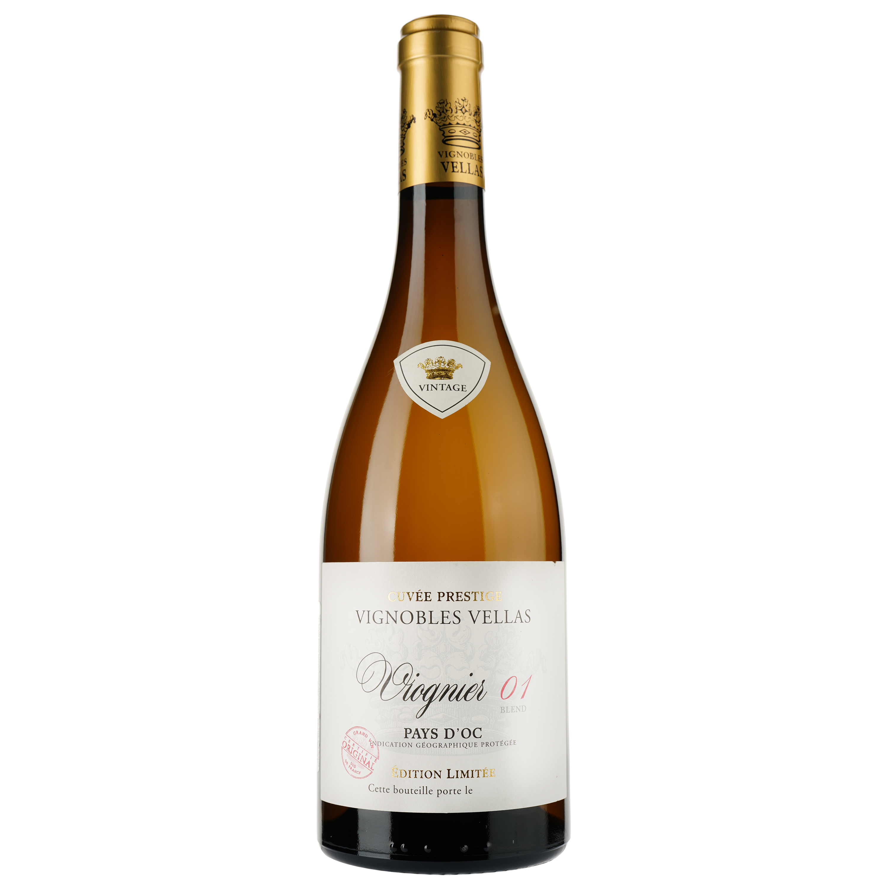 Вино Vignobles Vellas Viognier 01 Blend Edition Limitee IGP Pays D'Oc, біле, сухе, 0.75 л - фото 1