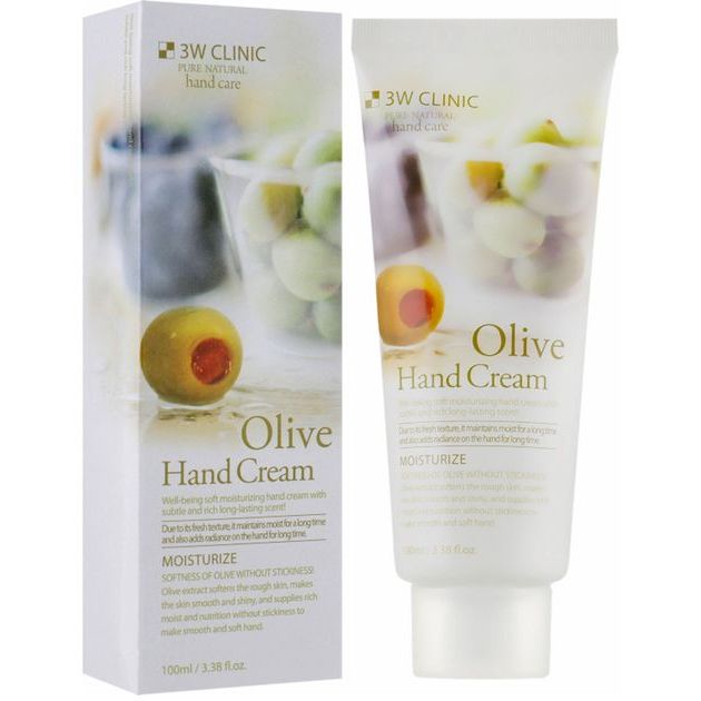 Крем для рук 3W Clinic Olive Hand Cream смягчающий с экстрактом масла 100 мл - фото 2