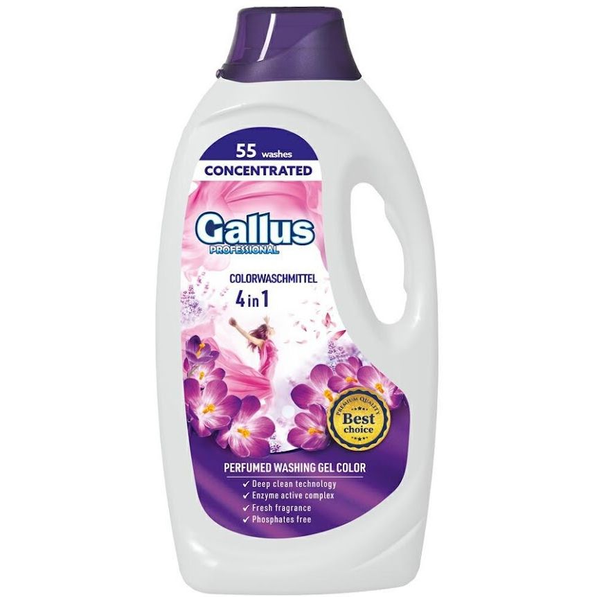 Гель для стирки Gallus Professional Concentrated 4в1 Color 1.98 л 55 стирок - фото 1