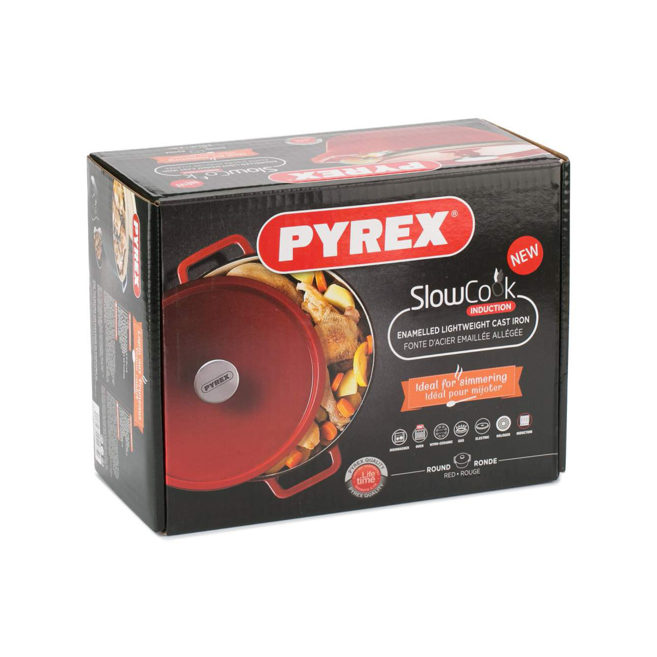 Кастрюля Pyrex Slow Cook чугунная 6.3 л красная (SC5AC28) - фото 5