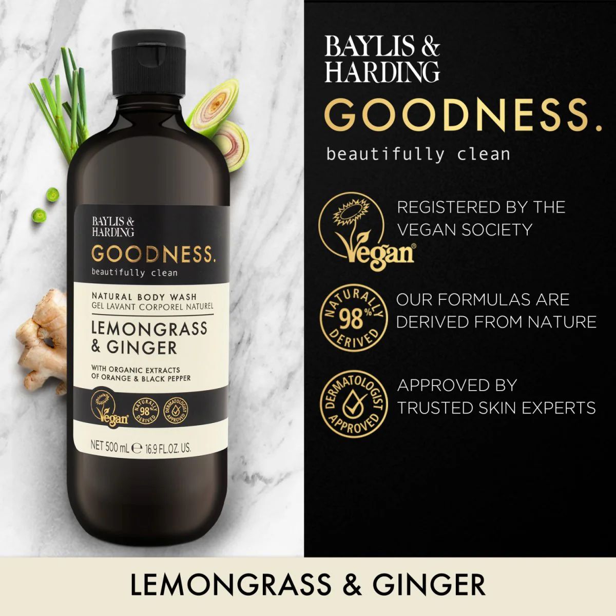 Гель для душа Baylis & Harding Goodness Lemongrass & Ginger 500 мл - фото 2