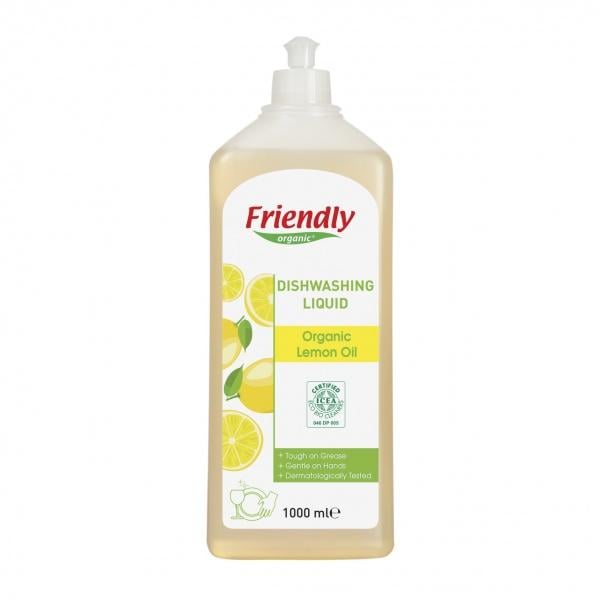 Органічний засіб для миття посуду Friendly Organic Лимон, 1000 мл - фото 1