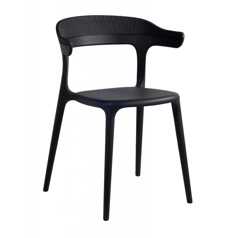 Крісло Papatya Luna-Stripe, чорне сидіння, верх чорний (822121) - фото 1