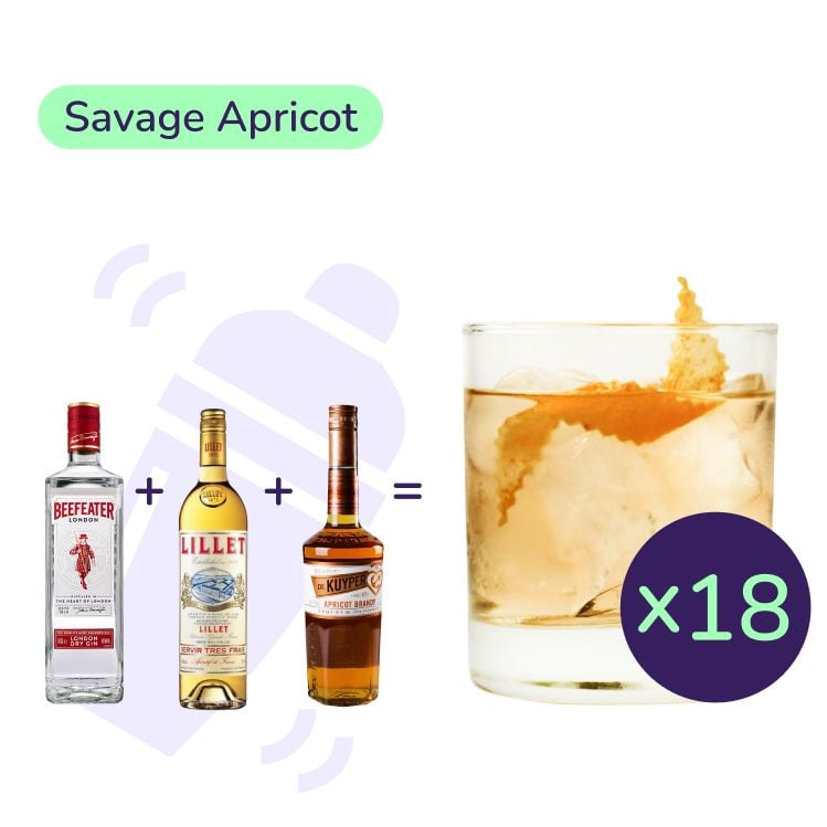 Коктейль Savage Apricot (набір інгредієнтів) х18 на основі Beefeater - фото 1
