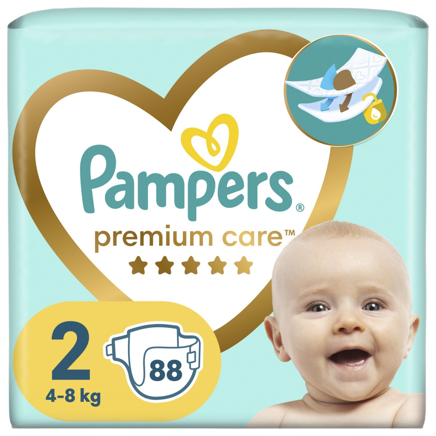 Підгузки Pampers Premium Care 2 (4-8 кг), 88 шт. - фото 1