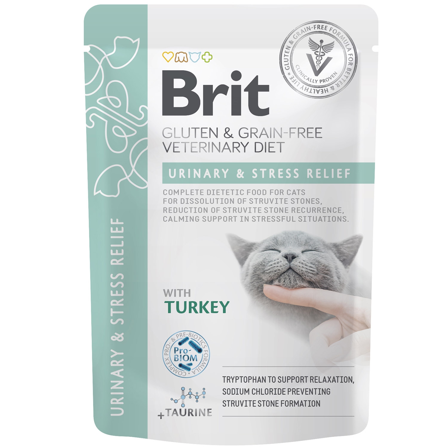 Влажный корм для кошек Brit VetDiet GF Urinary and Stress Relief с индейкой 85 г - фото 1