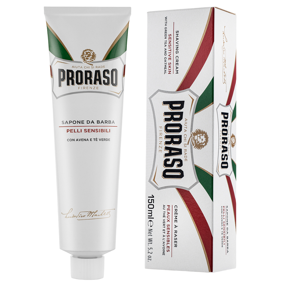 Крем для гоління Proraso, для чутливої шкіри, з екстрактом зеленого чаю та вівса, 150 мл - фото 1