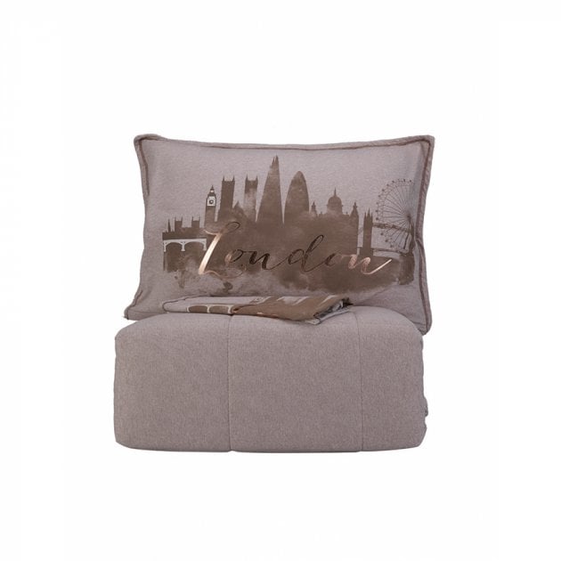 Набор постельное белье с одеялом Karaca Home Londra bej, полуторный, бежевый, 3 предмета (svt-2000022226196) - фото 4