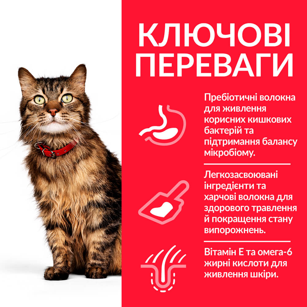 Сухий корм для дорослих котів Hill's Science Plan Adult Sensitive Stomach&Skin, із чутливим травленням та шкірою, з куркою, 300 г (604074) - фото 4
