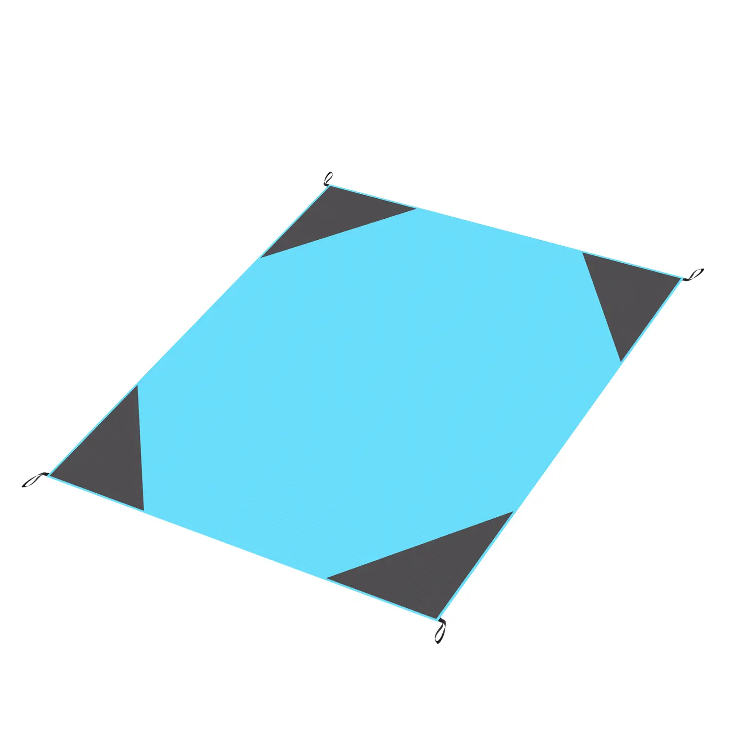 Водонепроникний килимок Supretto для пляжу та пікніка, 180х145 см, блакитний (7793) - фото 3