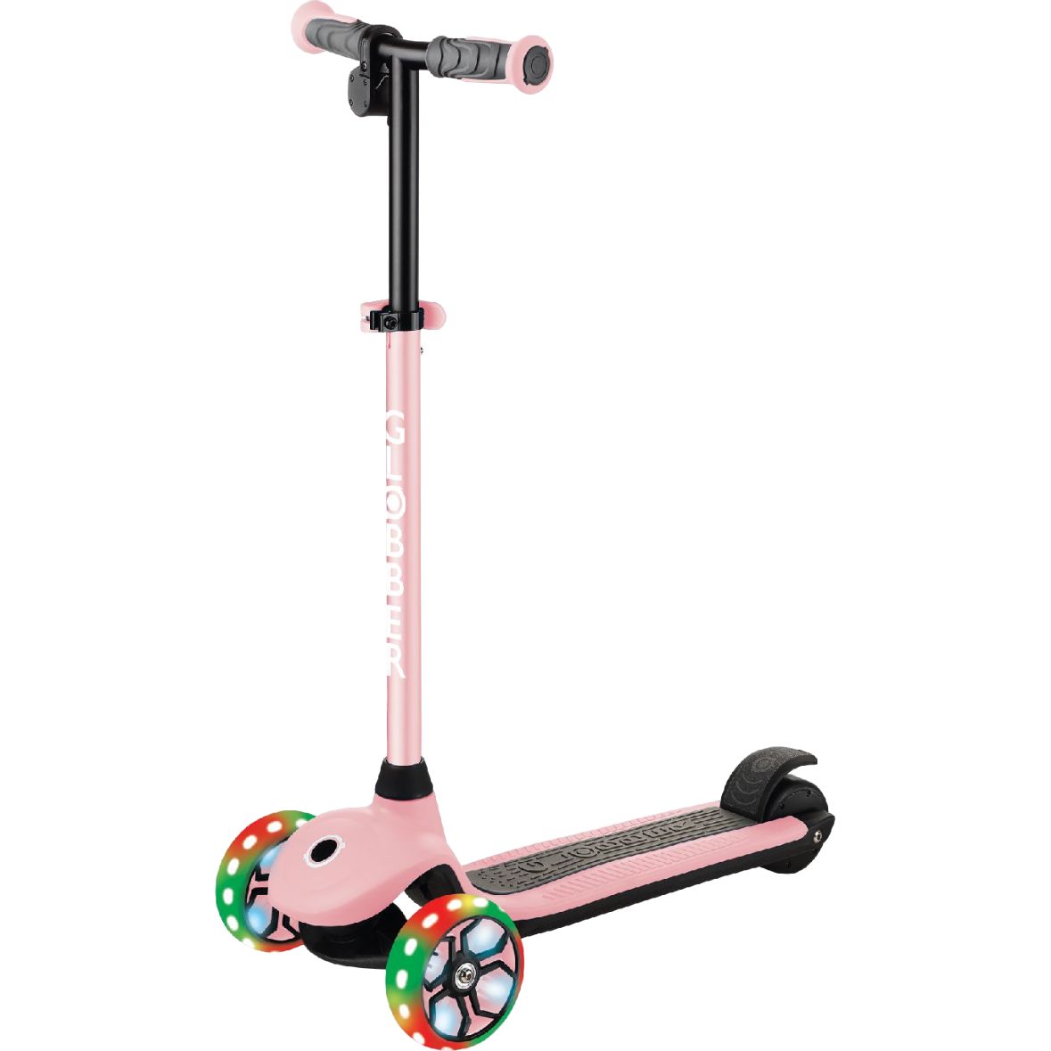 Электросамокат Globber E-Motion 4 колеса с подсветкой, 50 кг, 3 колеса, пастельно-розовый - фото 1