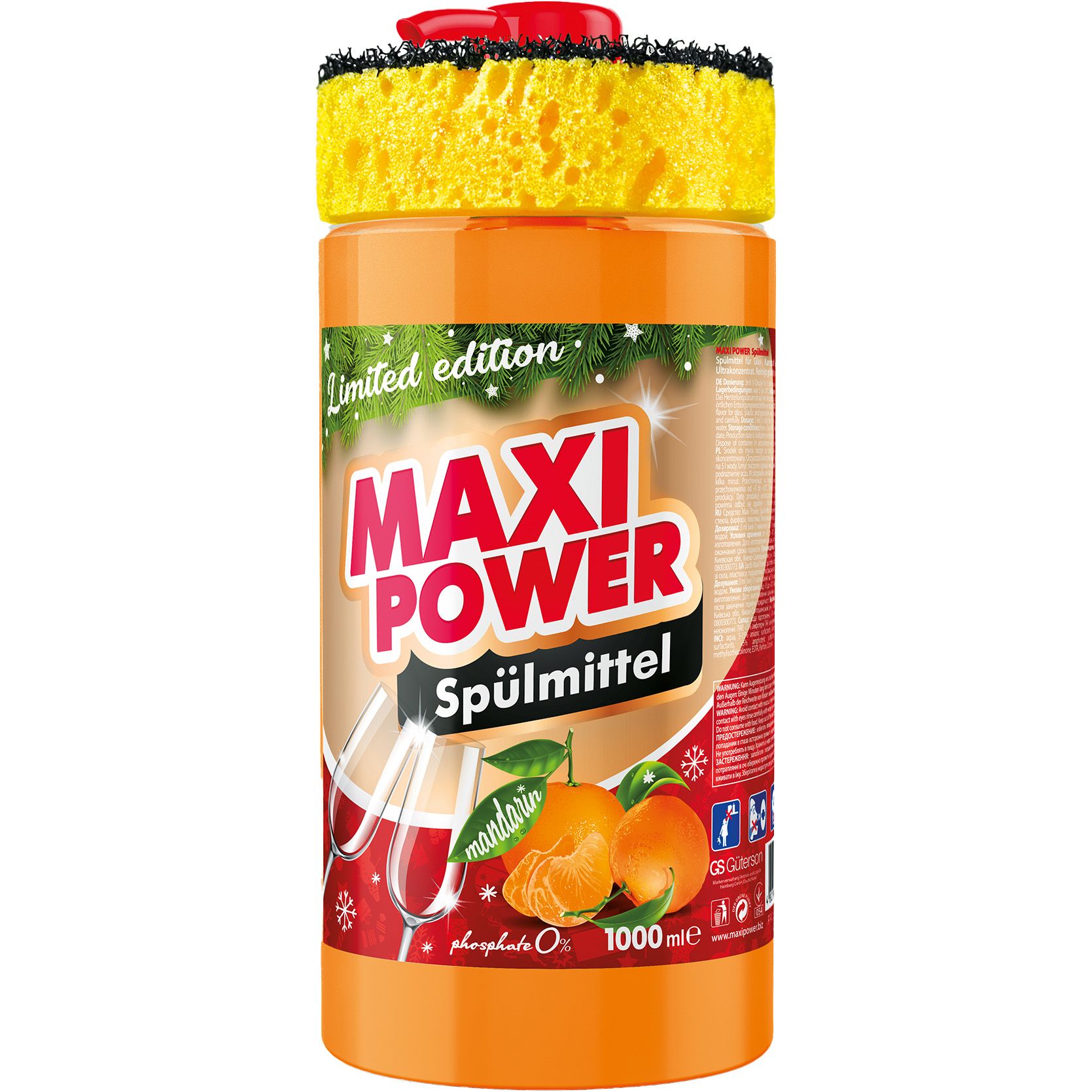 Засіб для миття посуду Maxi Power Мандарин 1 л - фото 1