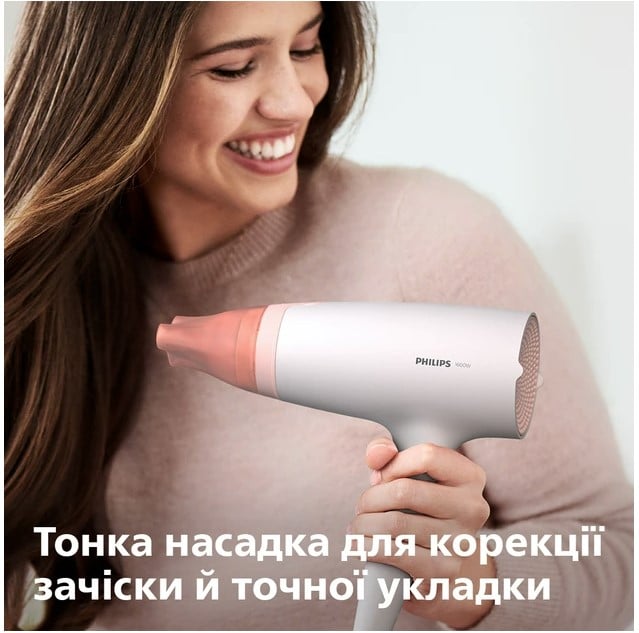 Фен для волосся Philips 3000 series, білий з рожевим (BHD300/10) - фото 5