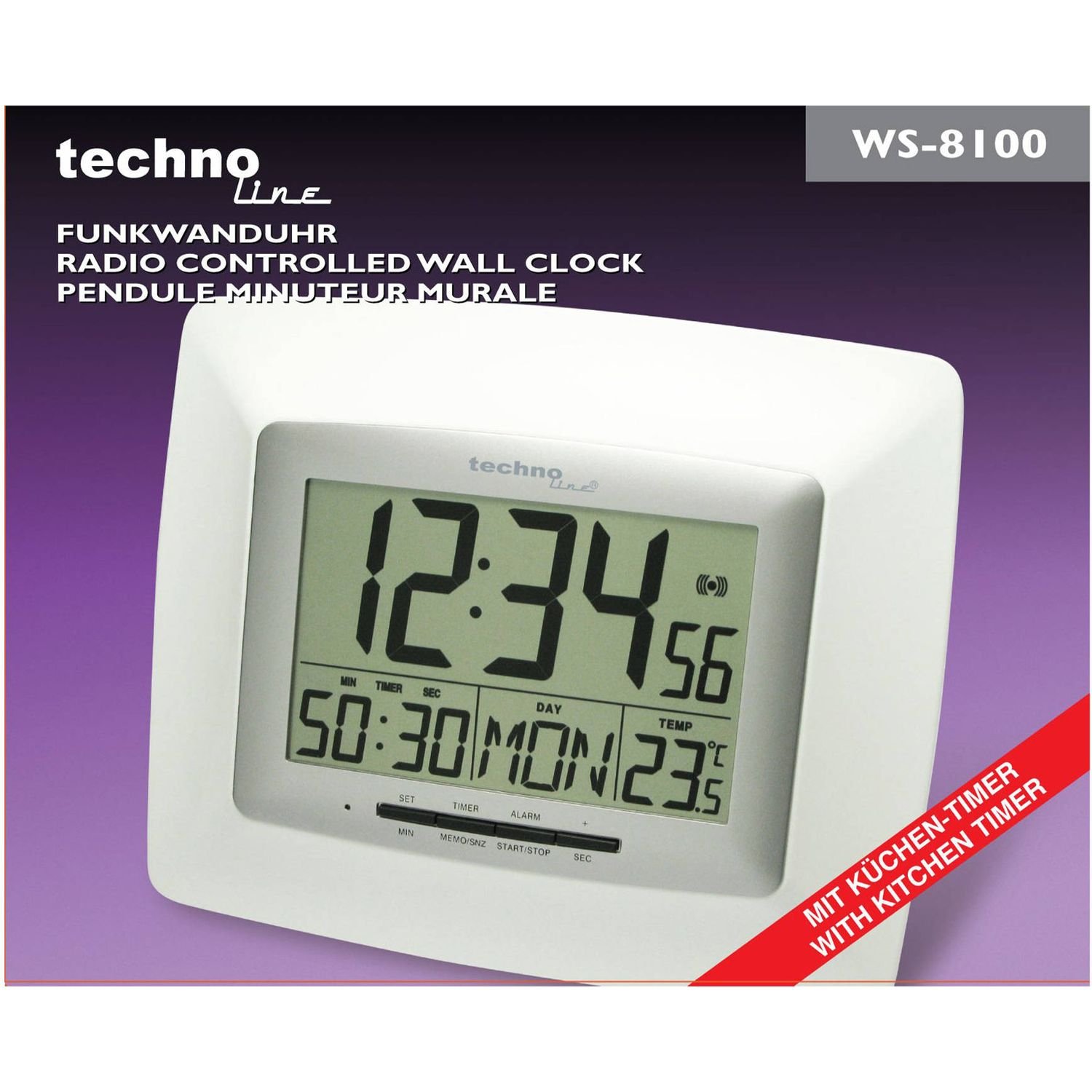 Годинник настінний Technoline WS8100 White/Silver (WS8100) - фото 4