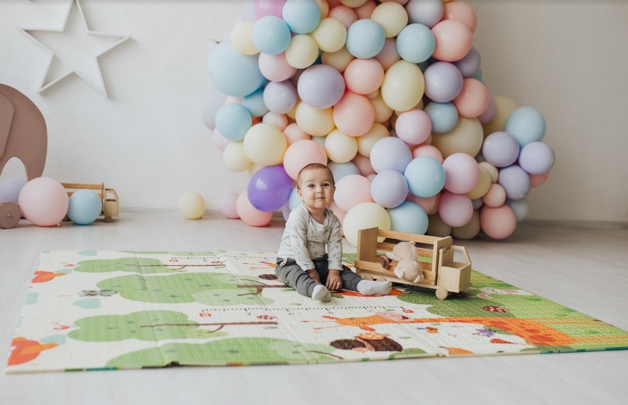 Дитячий двосторонній складаний килимок Poppet Весела жирафа і Загадковий ліс, 150х180 см (PP009-150) - фото 9