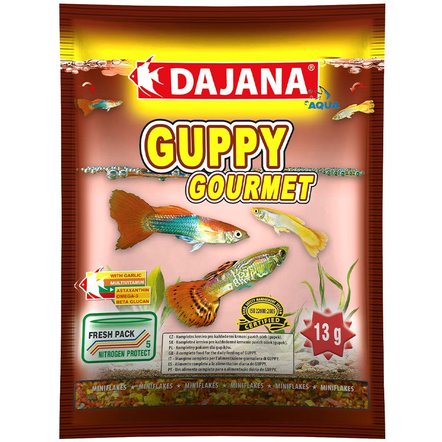 Корм Dajana Guppy Gourmet для гуппі з часником 13 г - фото 1