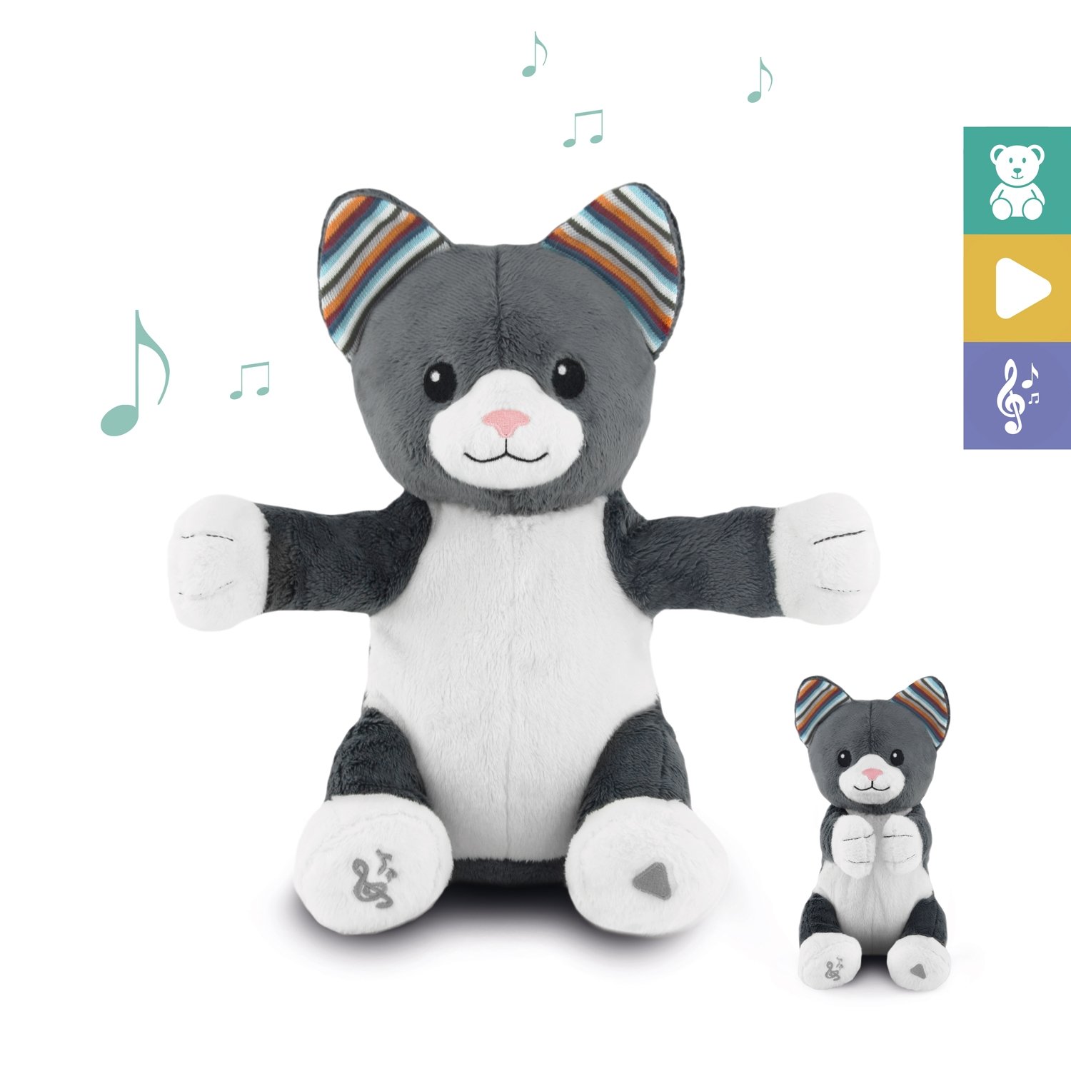 Интерактивная мягкая игрушка Zazu Котик Хлои, с хлопками и пением, англ. язык, серый (ZA-CHLOE-01) - фото 8