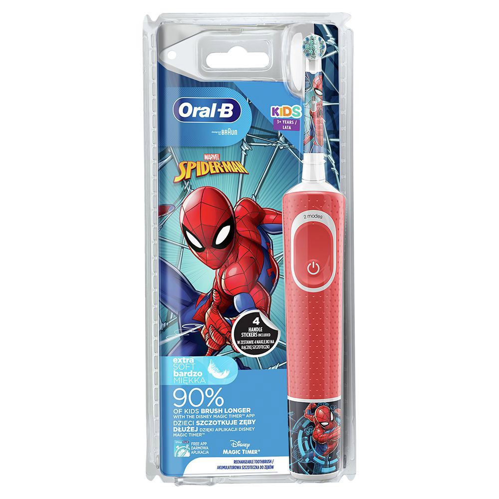 Електрична зубна щітка Oral-B Kids Spiderman D100.413.2K - фото 2
