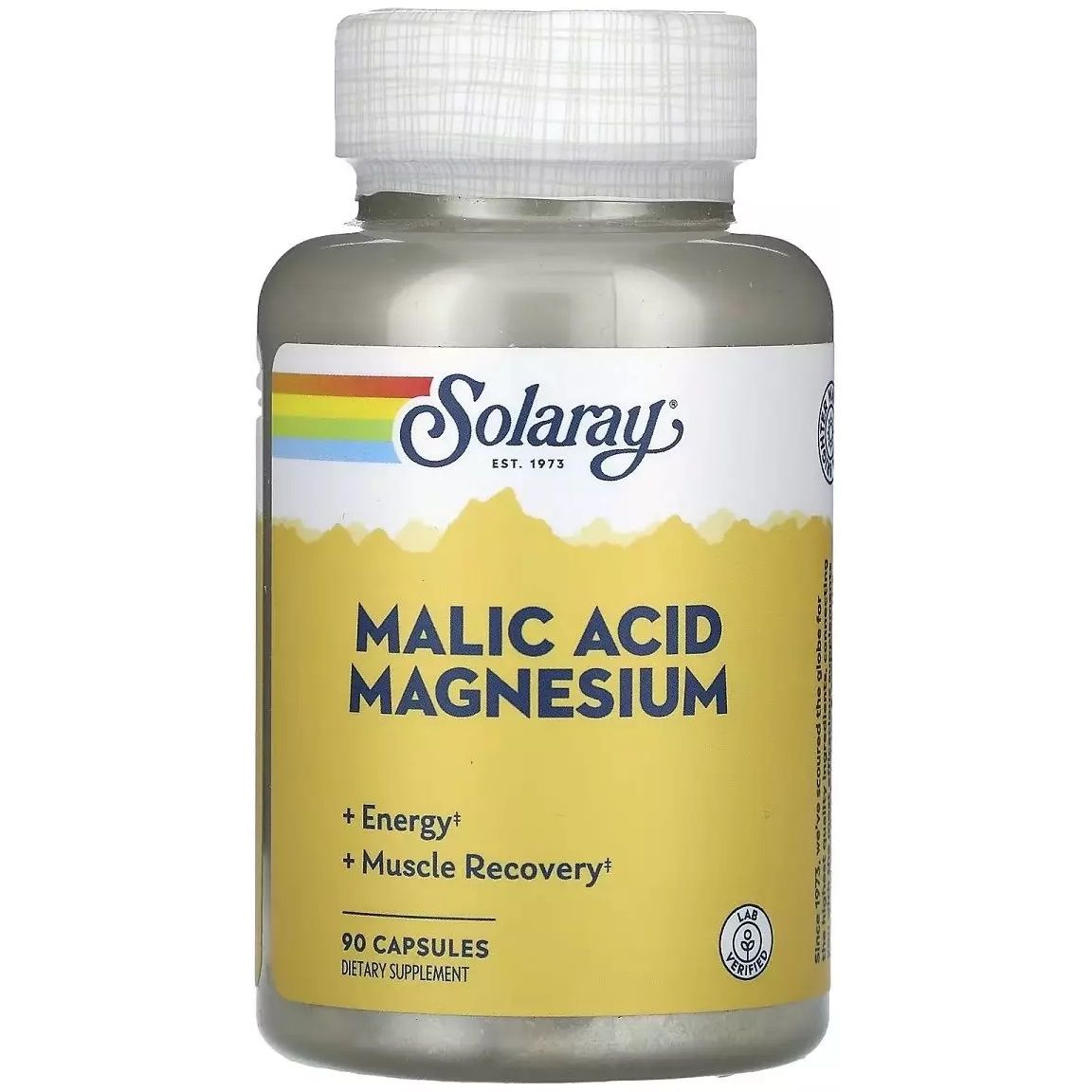 Яблочная кислота и магний Solaray Malic Acid Magnesium 90 капсул - фото 1