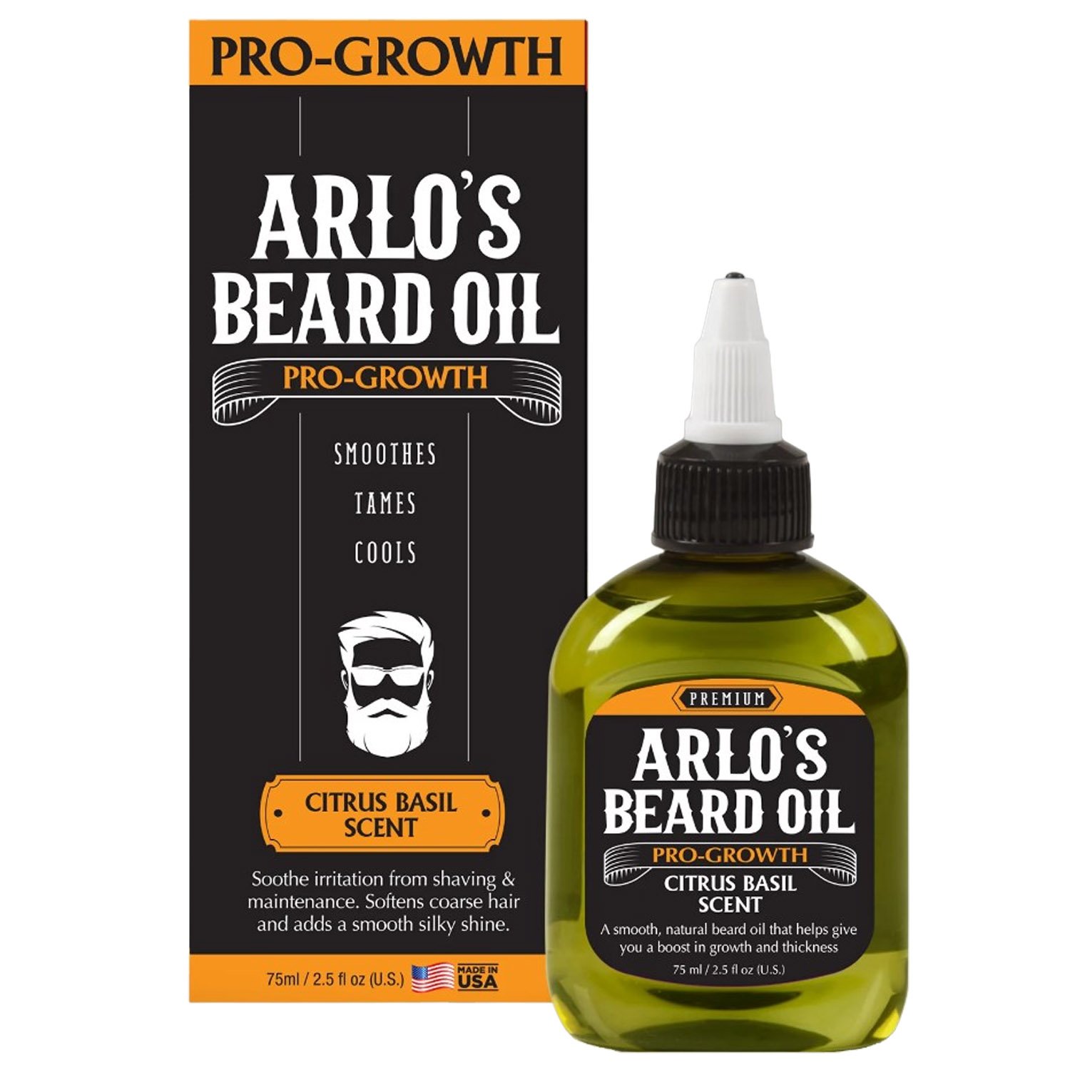 Масло для бороды Arlo's Pro-Growth Beard Oil Citrus Basil Scent, 75 мл - фото 1