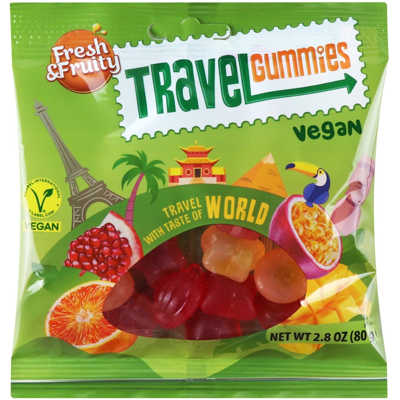 Конфеты Wawel Travel Gummies Vegan с фруктовым вкусом 80 г (925517) - фото 1