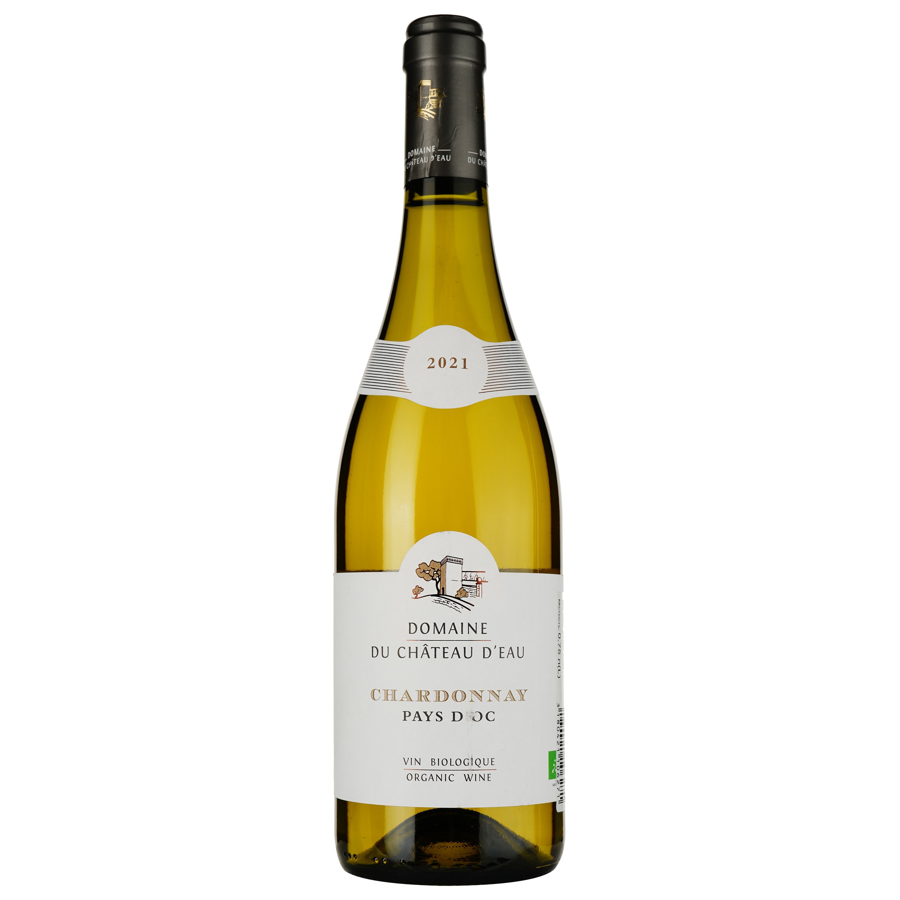 Вино Domaine Du Chateau D'eau Chardonnay IGP Pays d'Oc 2021 белое сухое 0.75 л - фото 1