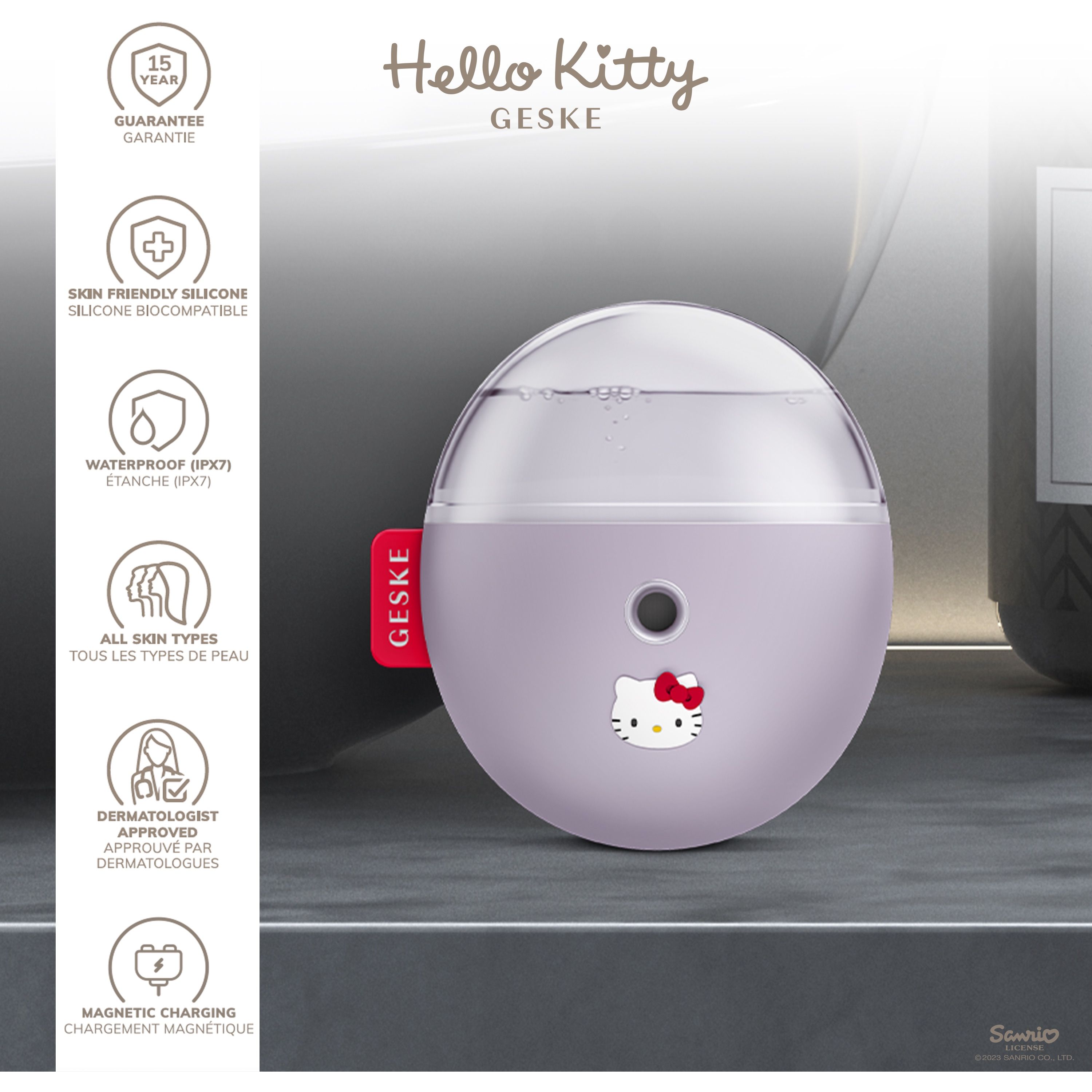 Електронний освіжувач для зволоження обиччя GESKE Facial Hydration Refresher 4 в 1 by Hello Kitty фіолетовий - фото 5