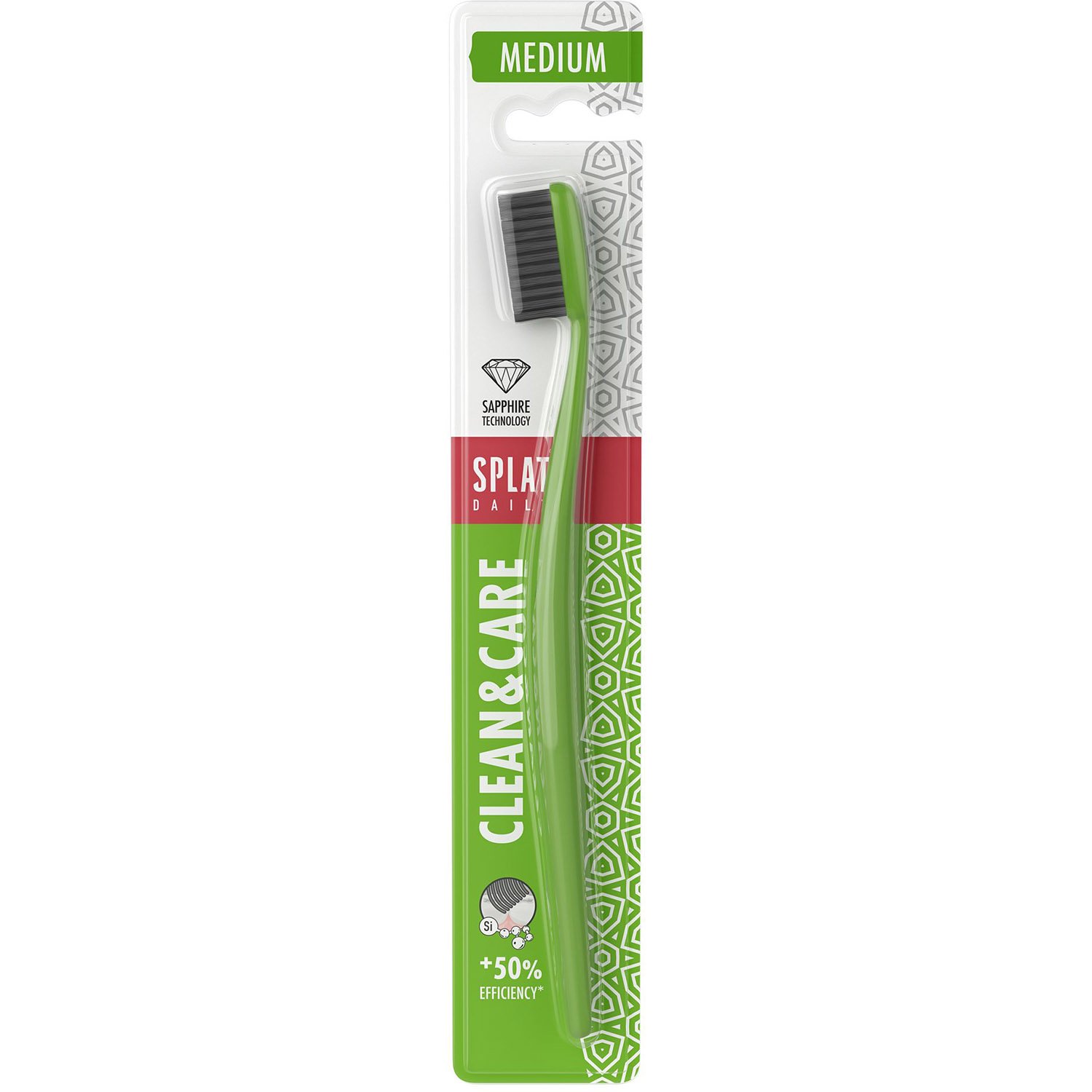 Зубна щітка Splat Daily Clean & Care середня зелена - фото 1