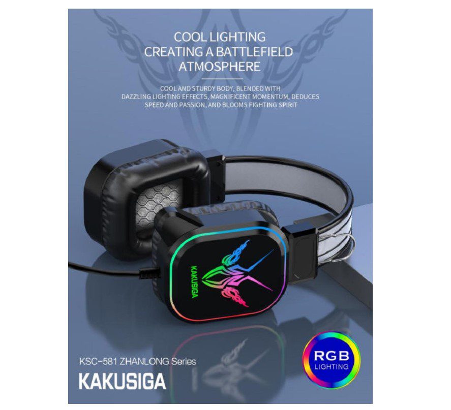 Игровые наушники iKAKU Kakusiga KSC-581 Zhanlong RGB Black - фото 4