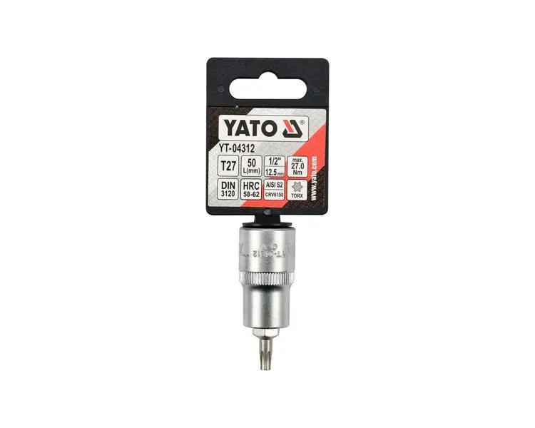 Головка торцевая Yato квадрат 1/2" TORX Т27 L=55 мм (YT-04312) - фото 3