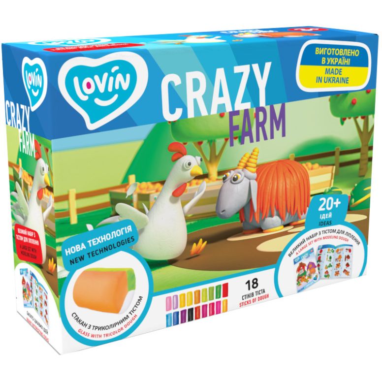 Набір тіста для ліплення Lovin Crazy Farm 41189 - фото 1