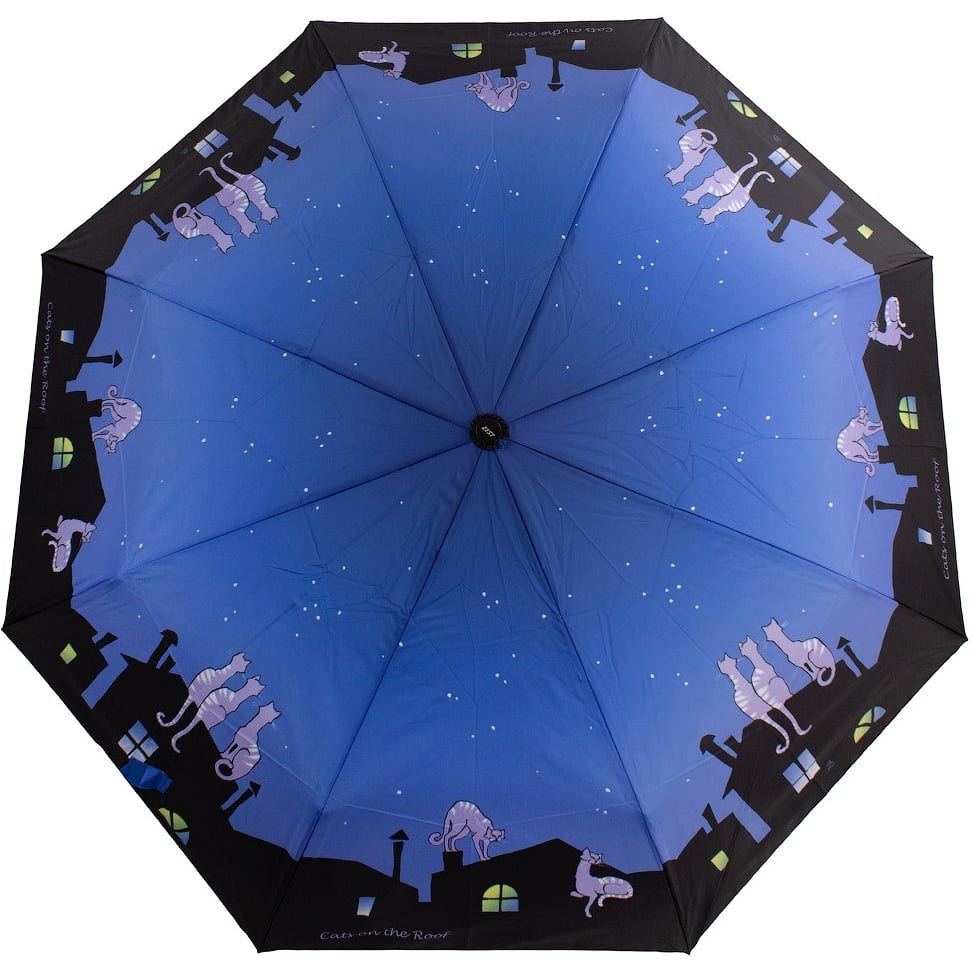 Женский складной зонтик механический Zest 96 см черно-синий - фото 1