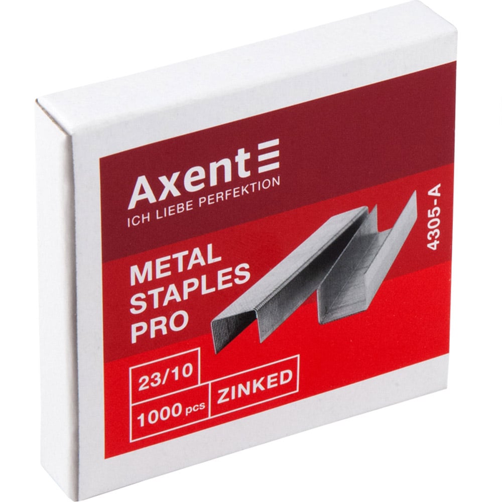 Скобы для степлеров Axent Pro 23/10 1000 шт. (4305-A) - фото 1