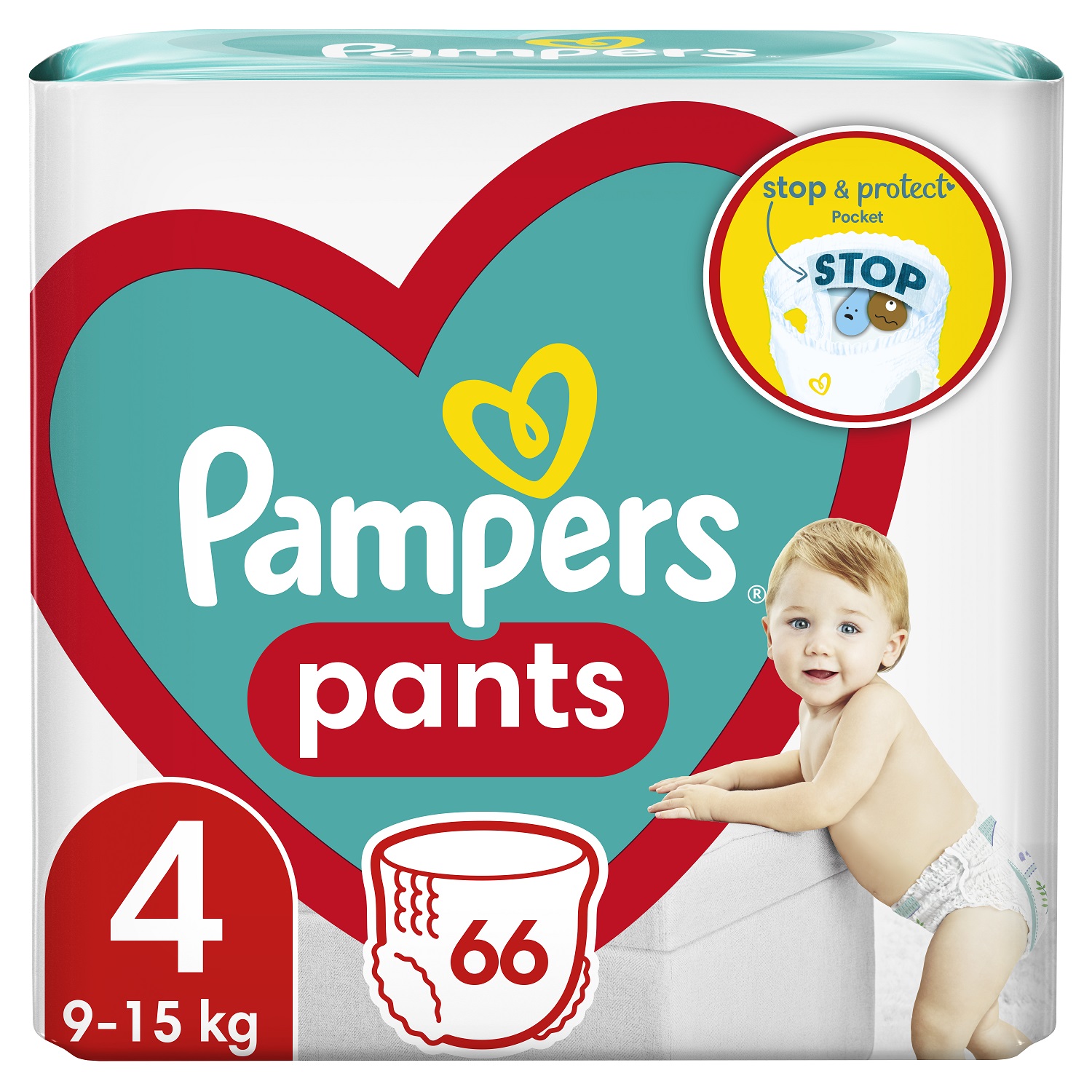 Підгузки-трусики Pampers Pants 4 (9-15 кг), 66 шт. - фото 1