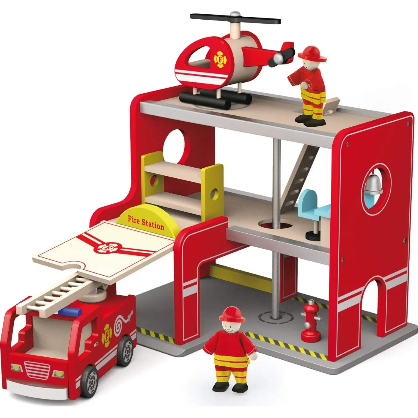 Деревянный игровой набор Viga Toys Пожарная станция (50828) - фото 2