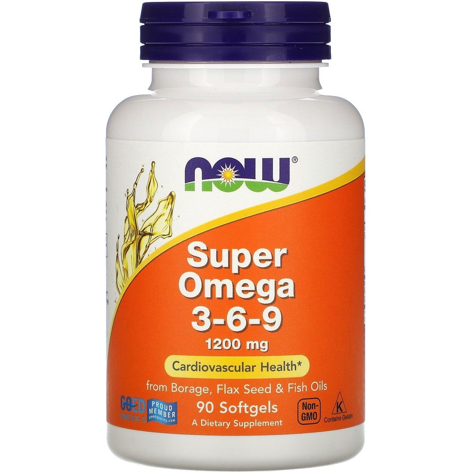 Жирные кислоты Now Foods Super Omega 3-6-9 1200 мг 90 капсул - фото 1