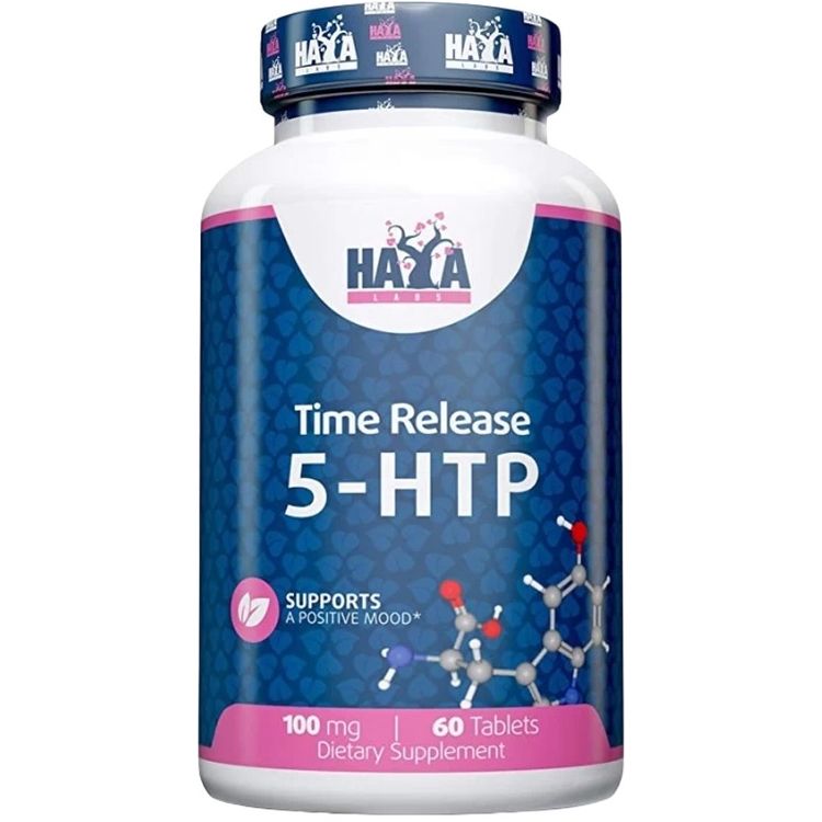 Аминокислоты Haya Labs 5-HTP Time Release 100 мг 60 таблеток - фото 1