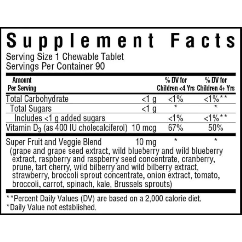 Вітамін D3 для дітей Bluebonnet Nutrition Rainforest Animalz зі смаком ягід 10 мкг 90 цукерок - фото 2