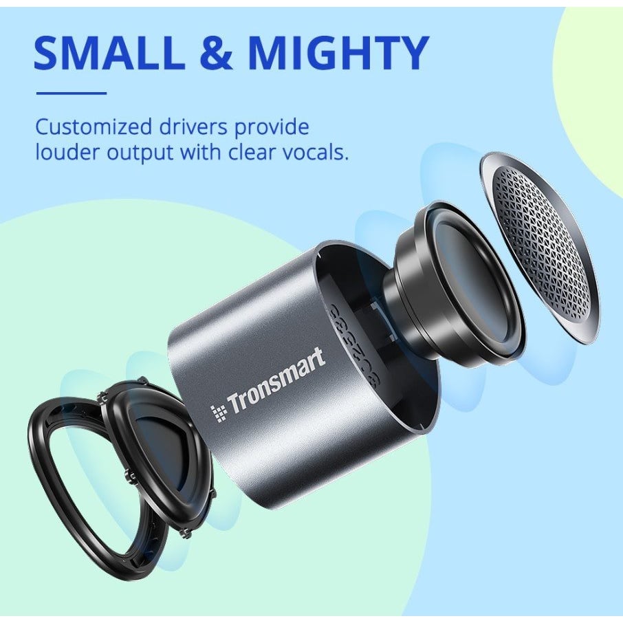 Портативна колонка TWS комплект Tronsmart Mini Nimo Speaker 5W Bluetooth Black+Gold 2 шт. - фото 6