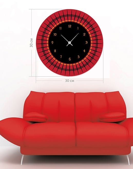 Настенные часы Art-Life Collection, 30х30 см, красный с черным (1A-19-30x30_pr) - фото 1