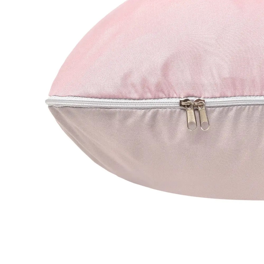 Наволочка-чохол на П-подібну подушку для вагітних і відпочинку Ideia, 140х75 см, пудровий та світло-сірий (8-35126) - фото 3