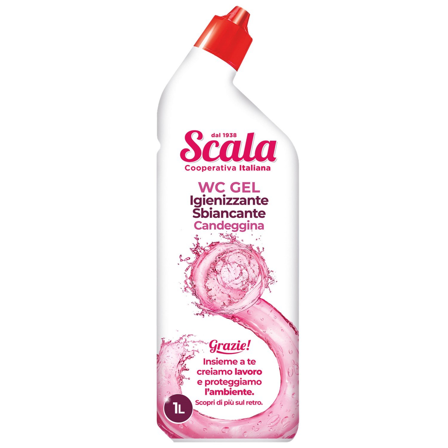Гель для мытья унитаза Scala WC Gel Sbiancante con Candeggina Отбеливающий 1 л - фото 1
