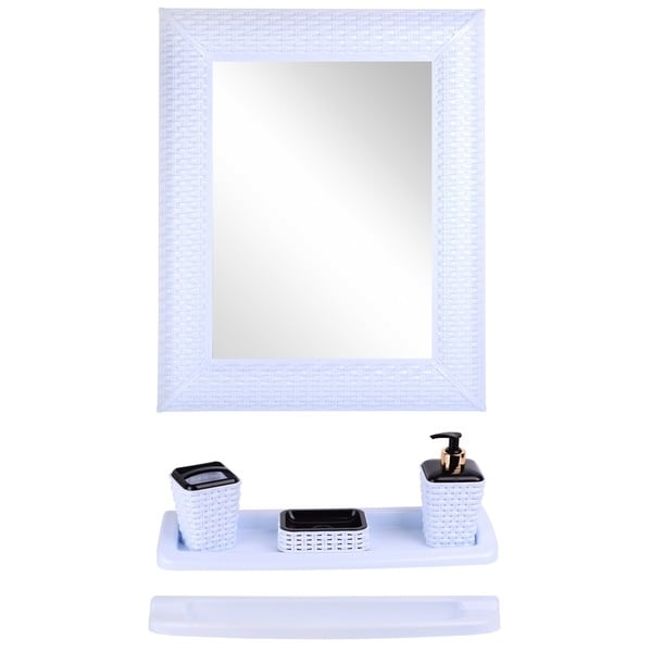 Набір Violet House Роттанг White для ванної кімнати з дзеркалом, білий (0543 Роттанг WHITE) - фото 1