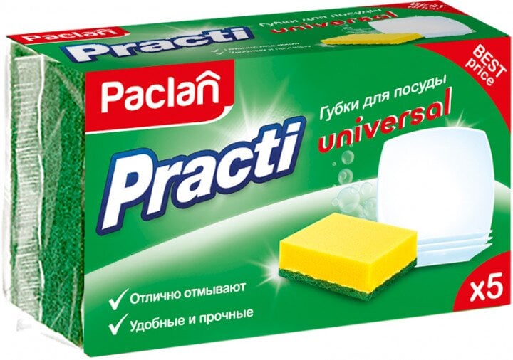 Губка кухонная Paclan Practi Universal, 5 шт. - фото 1
