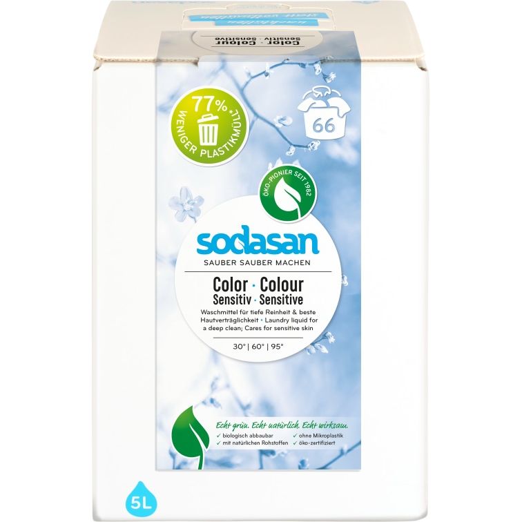 Органічний рідкий засіб для прання кольорових тканин Sodasan Color Sensitive 5 л - фото 1