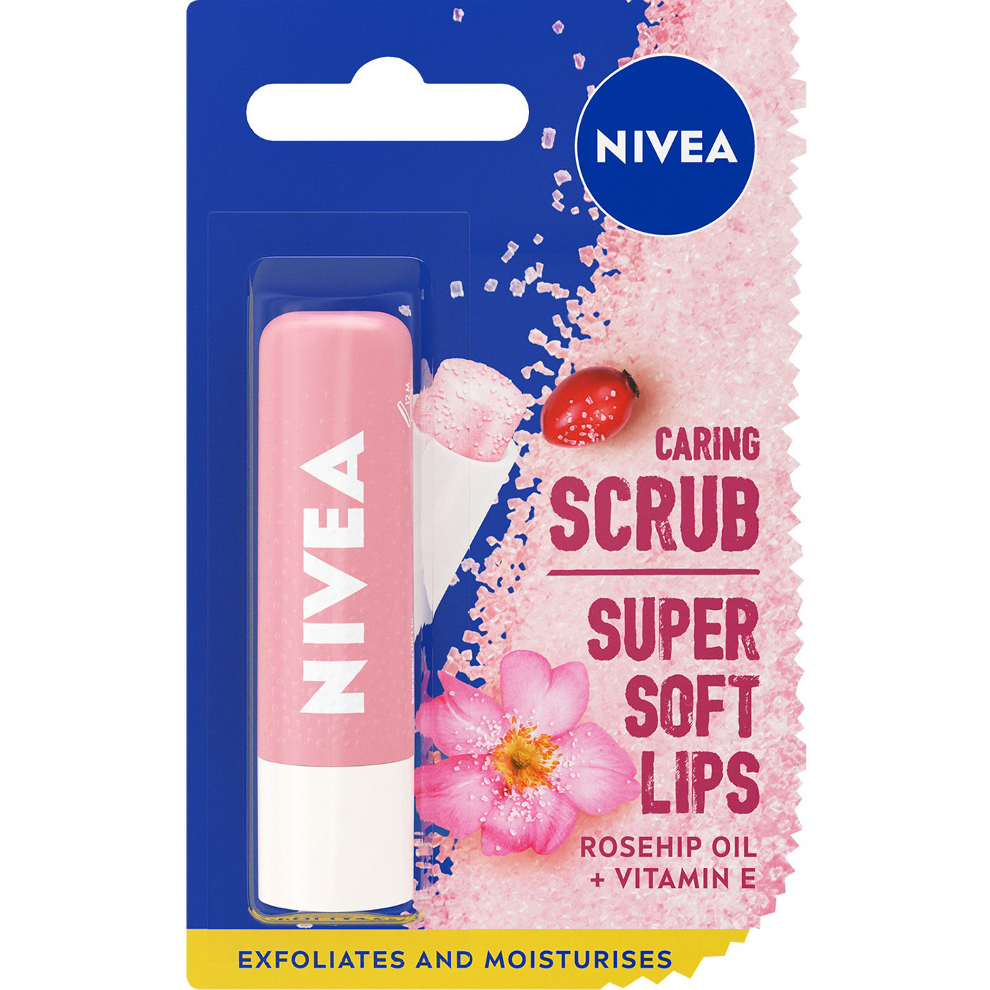 Скраб-бальзам для губ Nivea Super Soft Lips Rosehip Oil+Vitamin E с маслом шиповника 4.8 г - фото 1