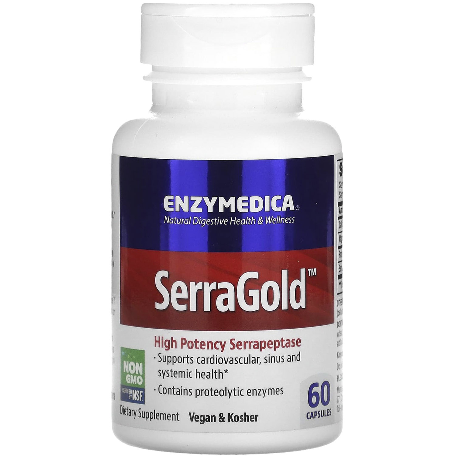 Серрапептаза Enzymedica SerraGold High Potency Serrapeptase 60 капсул - фото 1