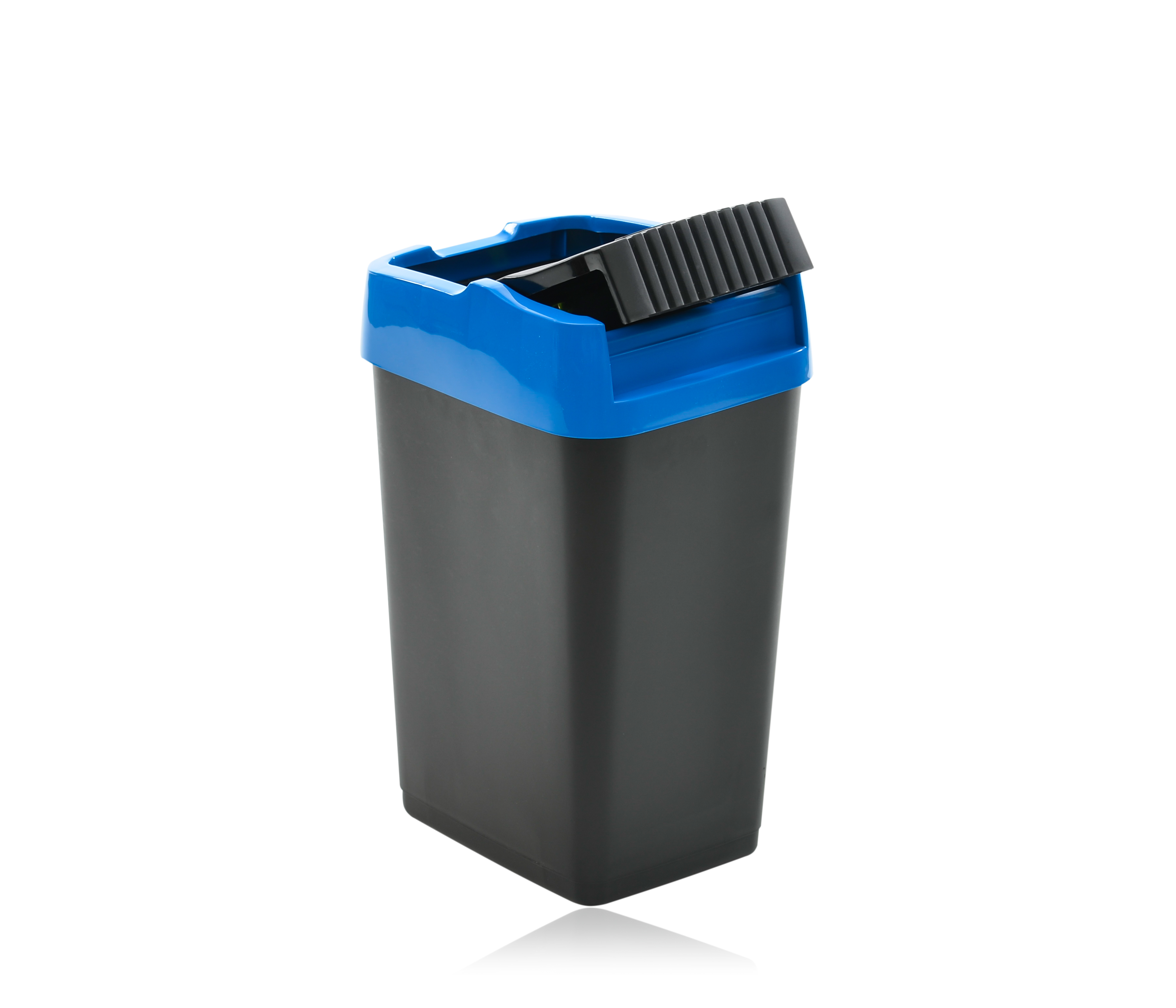 Ведро для мусора с крышкой Heidrun Refuse, 60 л, черный с синим (1345) - фото 2